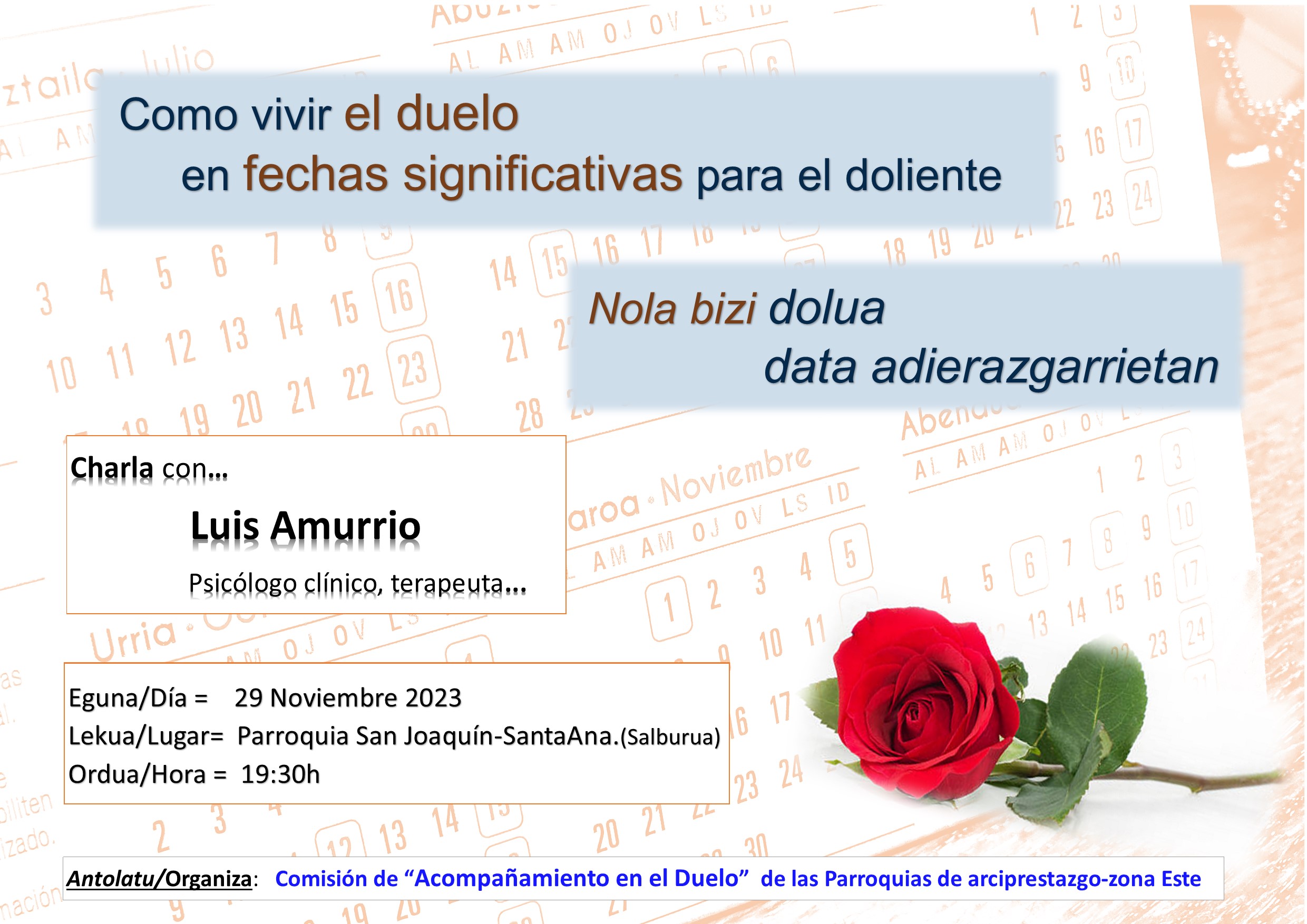 imagen Charla Luis Amurrio. Duelo y fechas significativas